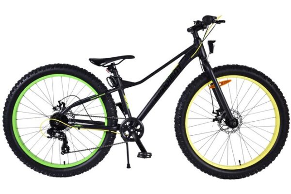 Volare Gradient 26 inch Jongensfiets Zwart Geel Groen 7 Versnellingen
