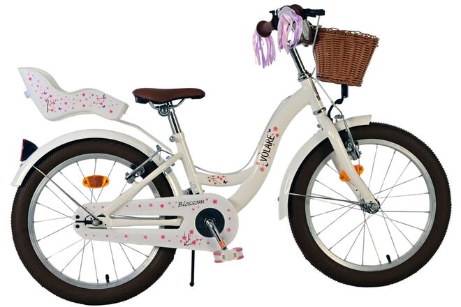 Volare Blossom Kinderfiets 18 inch Meisjesfiets Wit Twee Handremmen