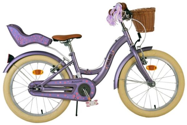 Volare Blossom Kinderfiets 18 inch Meisjesfiets Paars Twee Handremmen