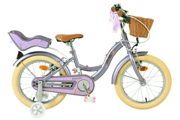 Volare Blossom Kinderfiets 16 inch Meisjesfiets Paars Twee Handremmen