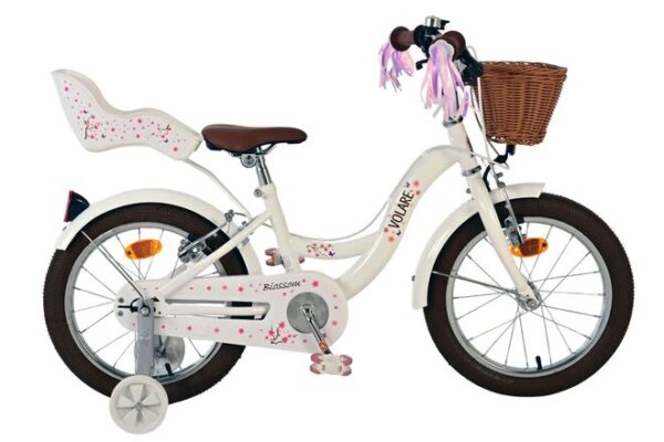 Volare Blossom Kinderfiets 16 inch Meisjesfiets Wit Twee Handremmen