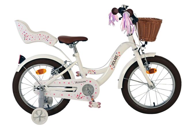 Volare Blossom Kinderfiets 16 inch Meisjesfiets Wit Twee Handremmen