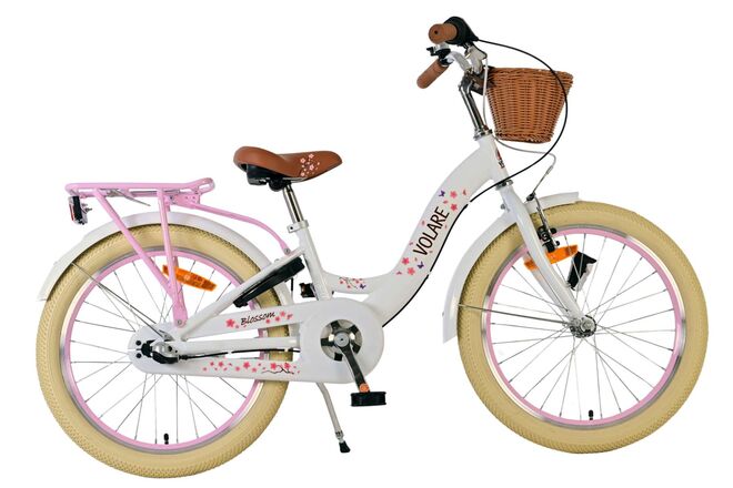 Volare Blossom Kinderfiets 20 inch Meisjesfiets Wit 3 Versnellingen