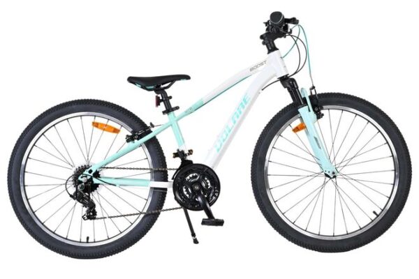Volare Boost Kinderfiets 24 inch Meisjesfiets Wit Mintgroen 21 Versnellingen