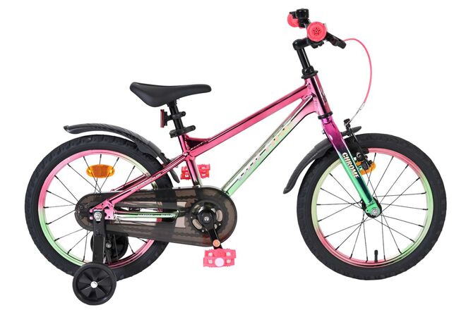 Volare Chrome Kinderfiets 16 inch Meisjesfiets Roze Groen