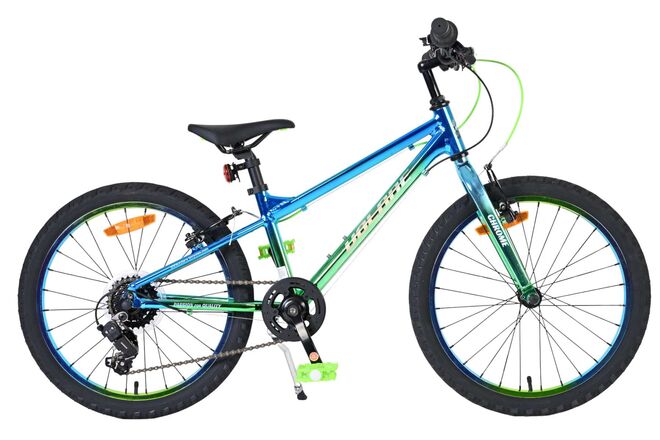 Volare Chrome Kinderfiets 20 inch Jongensfiets Blauw Groen 6 Versnellingen