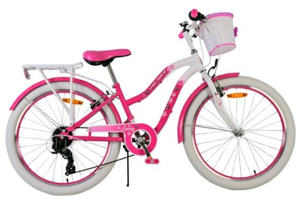 Volare Lovely Kinderfiets 24 inch Meisjesfiets Roze 7 Versnellingen