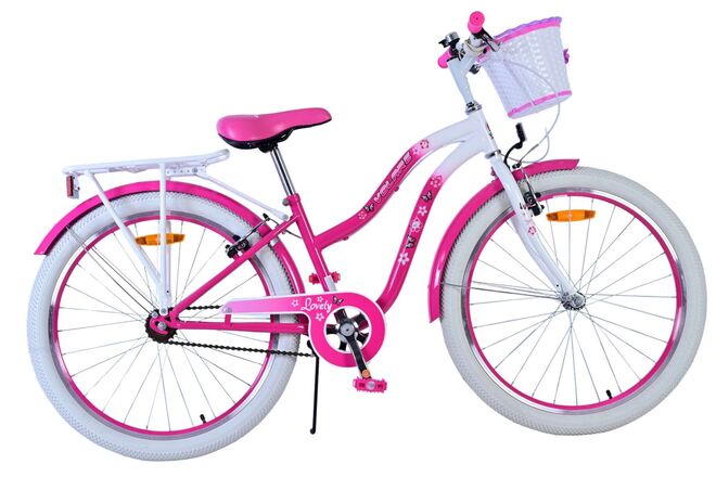 Volare Lovely Kinderfiets 24 inch Meisjesfiets Roze Twee Handremmen