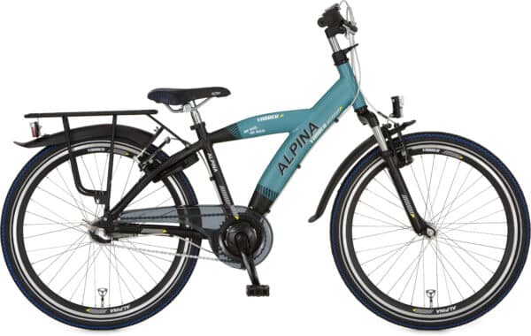 Alpina Yabber Kinderfiets 24 inch Pacific Blue Matte - Jet Black Metallic 3 Versnellingen