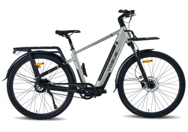 Vogue Milo Man elektrische herenfiets in Matt Fashion Grey, zijaanzicht