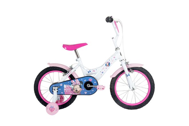 Disney Minnie Kinderfiets 16 inch Meisjesfiets Wit Roze Twee Handremmen